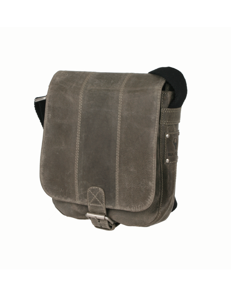 Bull & Hunt Kleine Leder Herrentasche Damentasche Umhängetasche Anker Grau