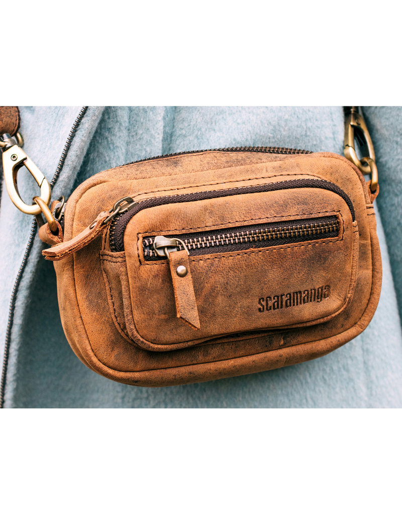 Scaramanga Leder Gürteltasche Umhängetasche