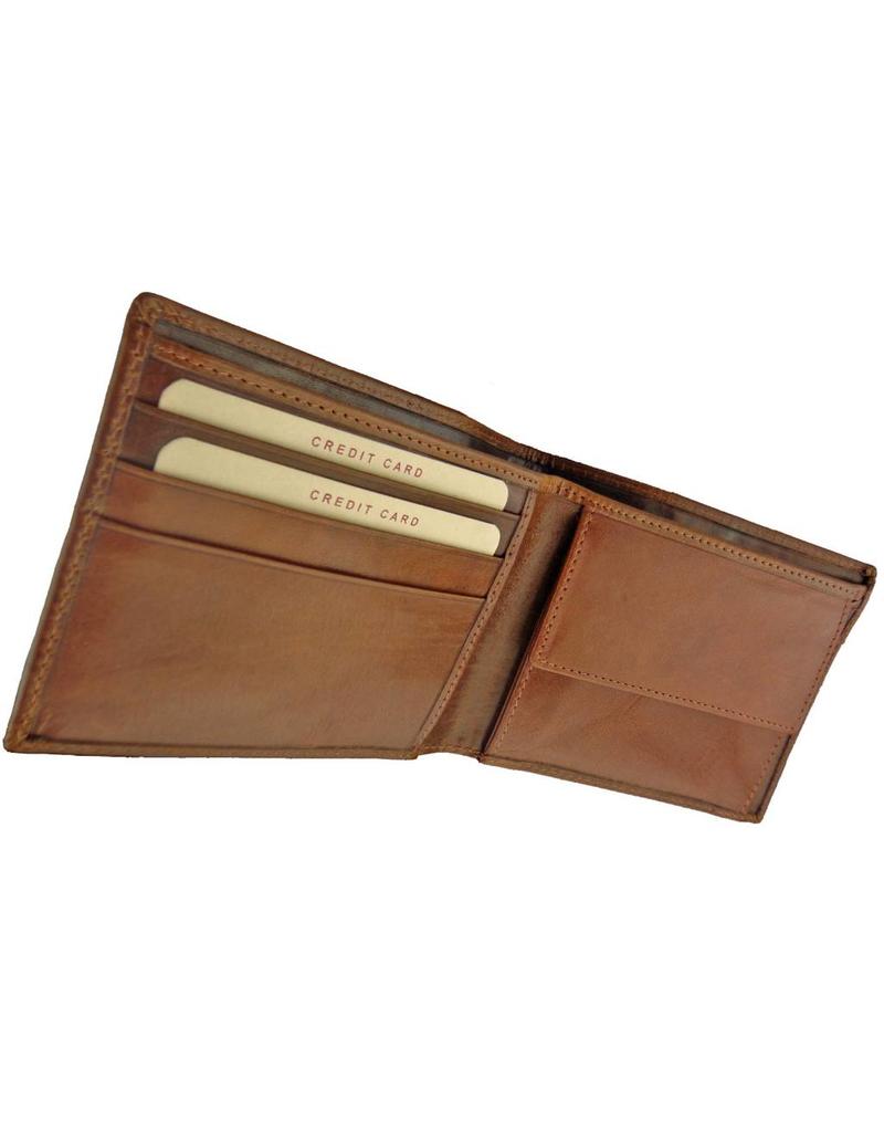 Burkely Flache Herren Geldbörse Billfold Vollrindleder Cognac