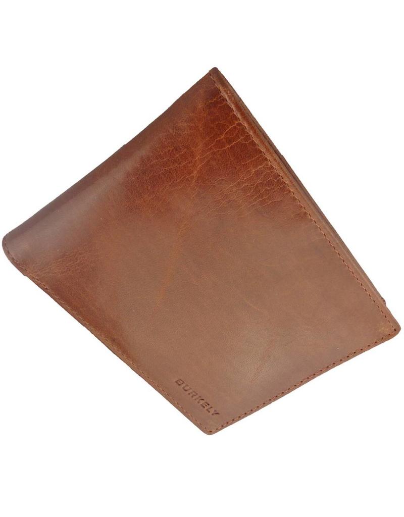 Burkely Flache Herren Geldbörse Billfold Vollrindleder Cognac