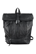 Bull & Hunt Weiches Leder Rücksack Rolltop  Black