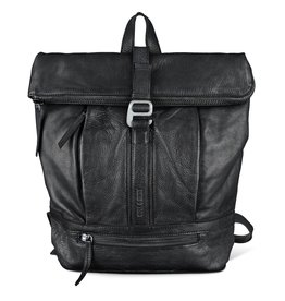 Bull & Hunt Zacht Leren Rugtas Rolltop Black