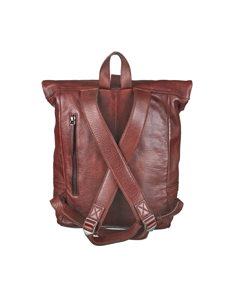 Bull & Hunt Weiches Leder Rücksack Rolltop  Cognac