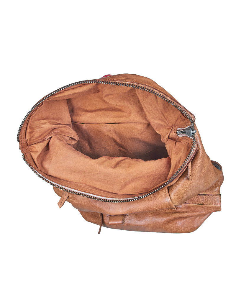 Bull & Hunt Weiches Leder Rücksack Rolltop  Tan