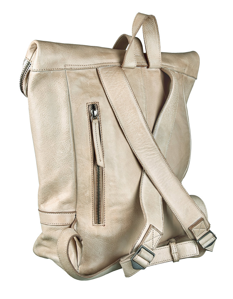 Bull & Hunt Weiches Leder Rücksack Rolltop  Stone