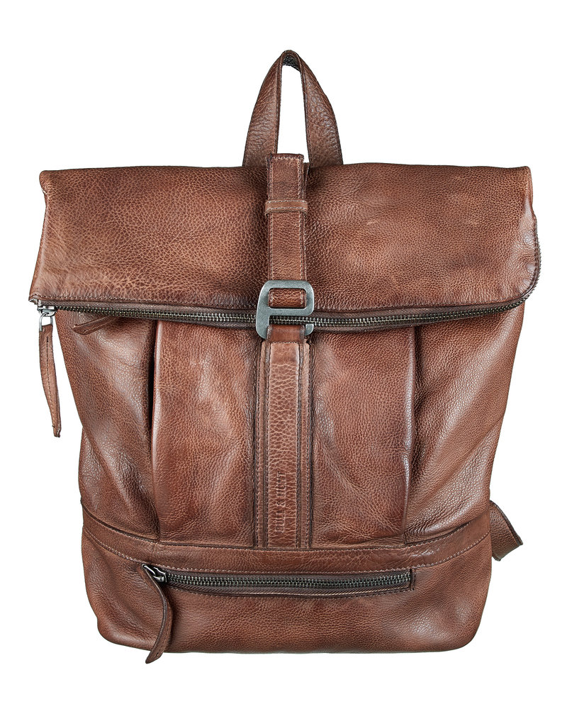 Bull & Hunt Weiches Leder Rücksack Rolltop  Taupe