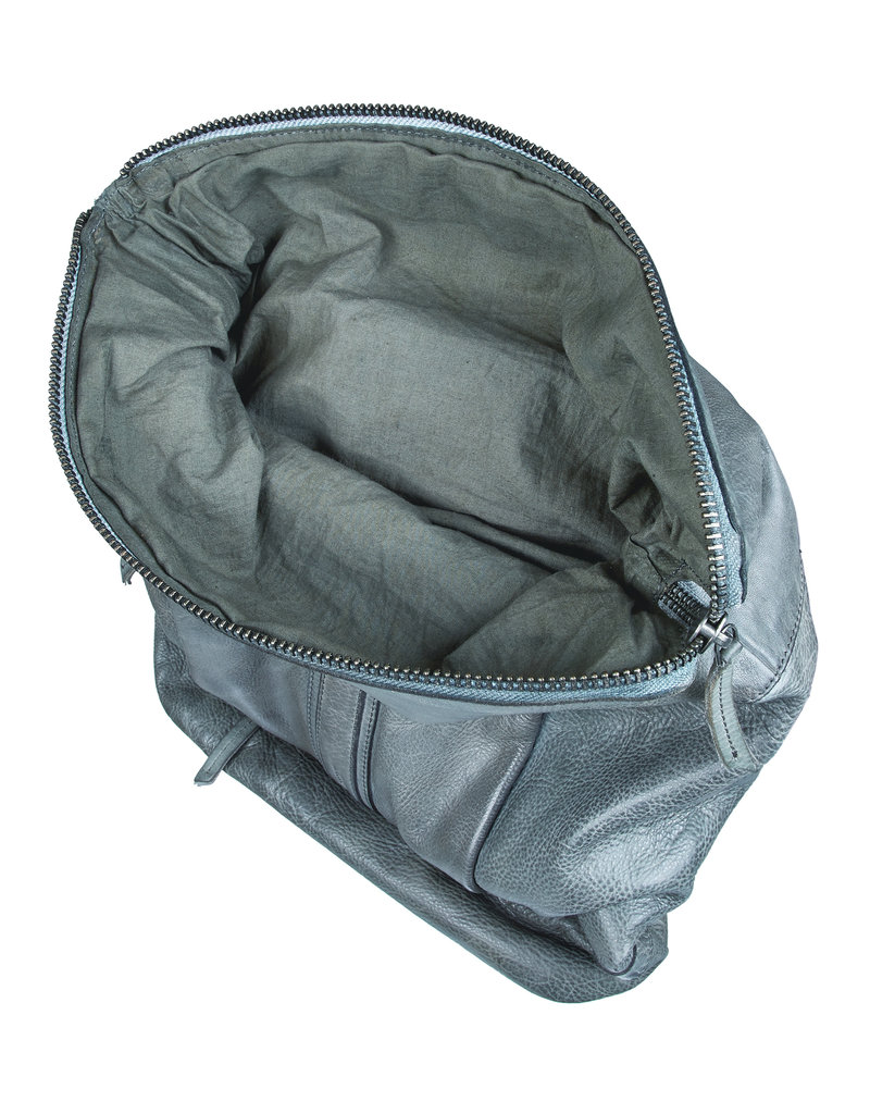 Bull & Hunt Weiches Leder Rücksack Rolltop  Grey