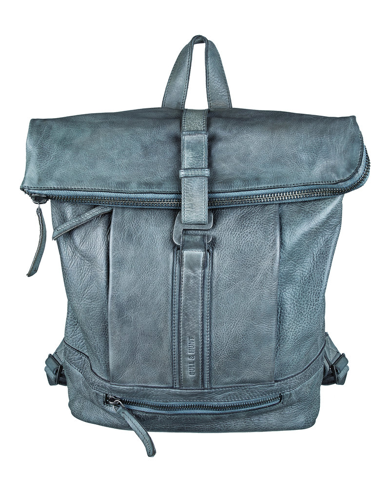 Bull & Hunt Weiches Leder Rücksack Rolltop  Grey