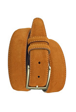 Suede Leren Kostuum Riem Oranjebruin