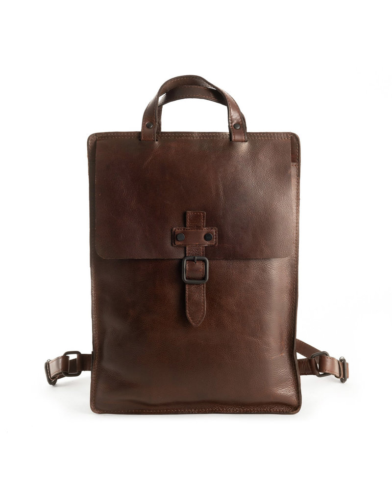 Retro Klassiek Leren Rugzak XL Barneys Leather