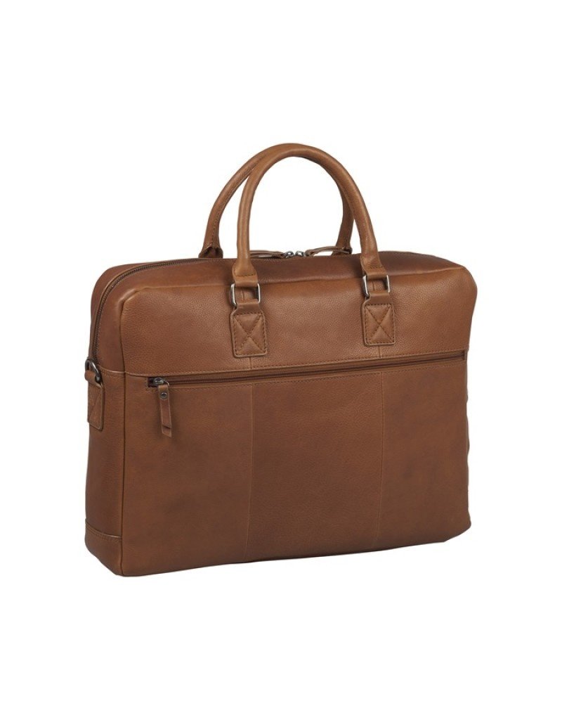 Burkely 17 inch Leren Laptoptas Werktas Cognac