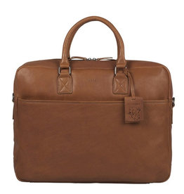 Burkely 17 inch Leder Laptoptasche Arbeitstasche Cognac