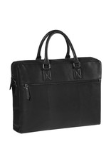 Burkely 17 inch Leder Laptoptasche Arbeitstasche Schwarz