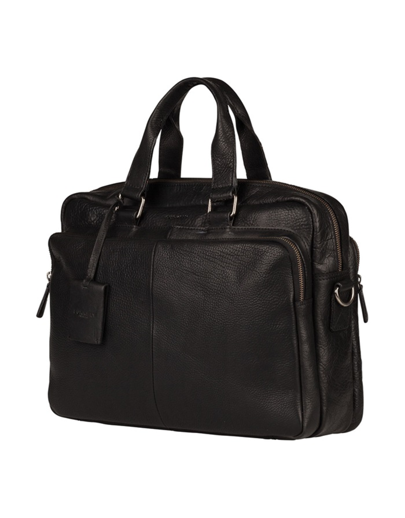 Burkely 15.6 inch Leder Laptoptasche Arbeitstasche Schwarz