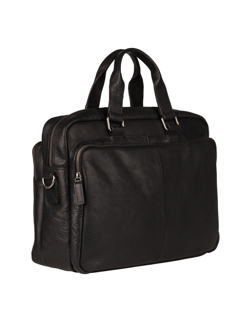 Burkely 15.6 inch Leder Laptoptasche Arbeitstasche Schwarz