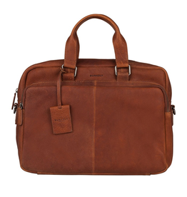 Burkely 15.6 inch Leder Laptoptasche Arbeitstasche Cognac