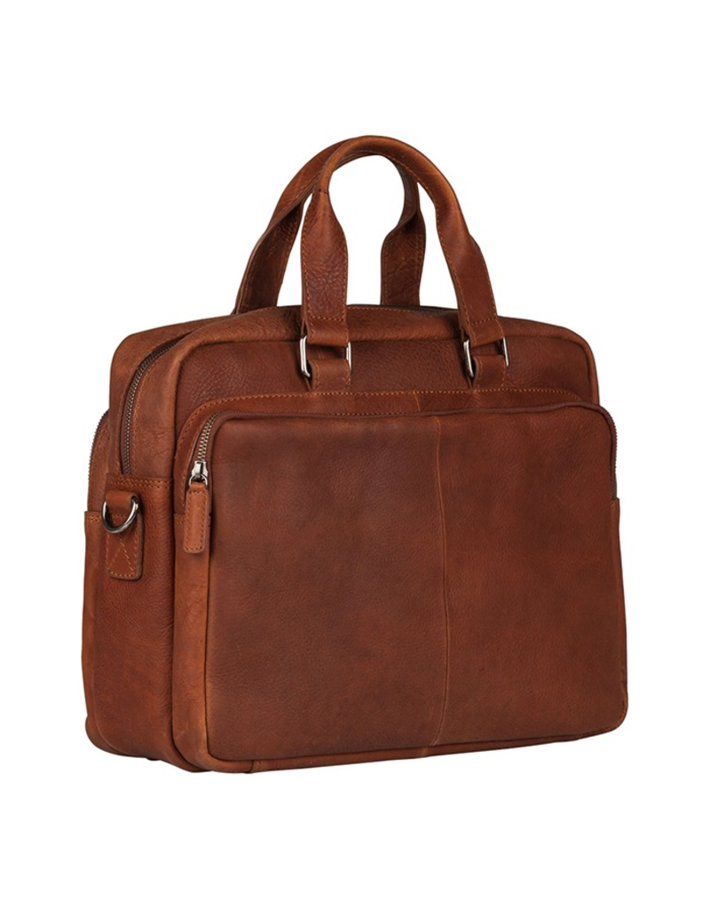 Burkely 15.6 inch Leder Laptoptasche Arbeitstasche Cognac