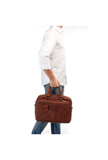 Burkely 15.6 inch Leren Laptoptas Werktas Cognac