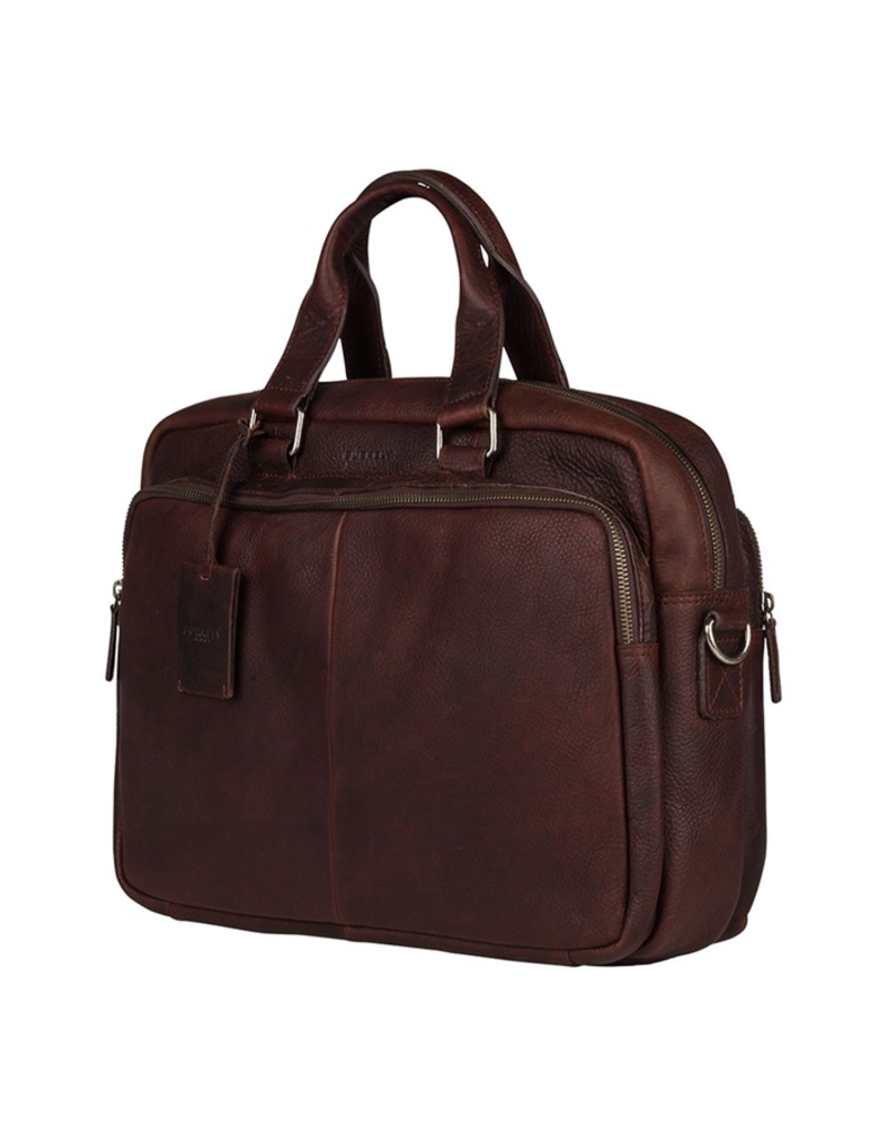 Burkely 15.6 inch Leder Laptoptasche Arbeitstasche Braun