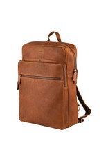 Burkely 15,6 inch Leder Rucksack Laptoptasche Cognac