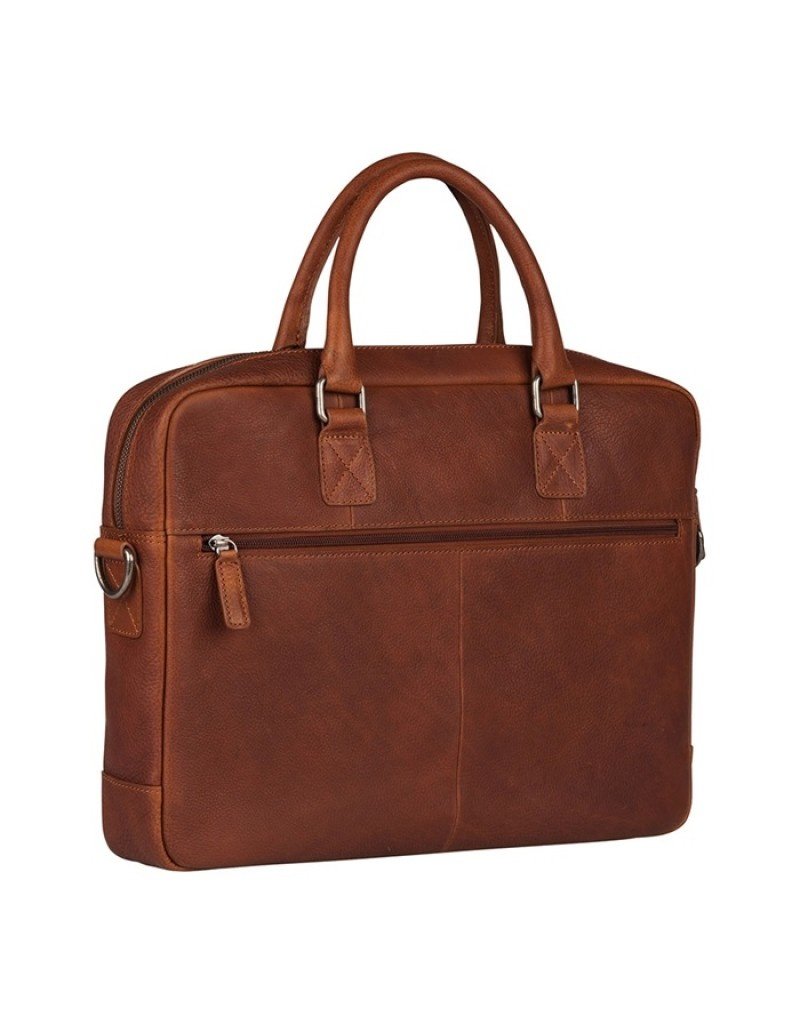 Burkely Compacte 15.6 inch Leren Laptoptas Werktas Cognac