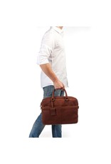 Burkely Compacte 15.6 inch Leren Laptoptas Werktas Cognac