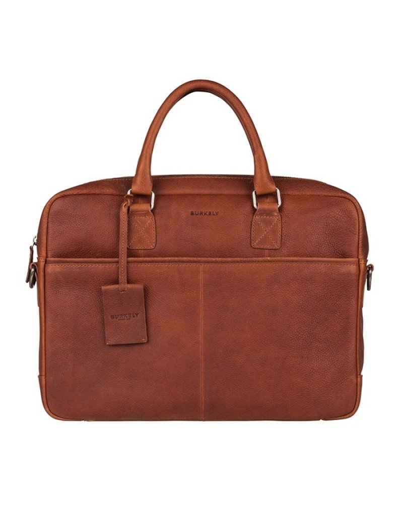 Burkely Compacte 15.6 inch Leren Laptoptas Werktas Cognac