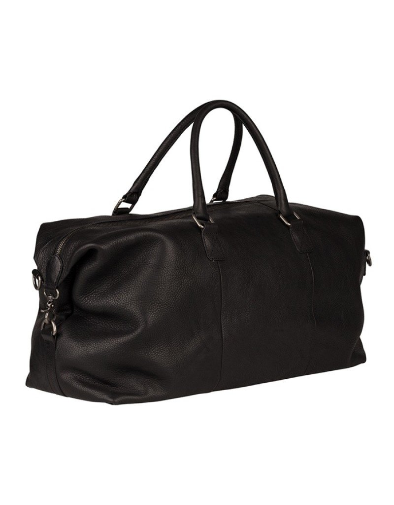 Burkely Grosse Leder Reisetasche Weekender Schwarz