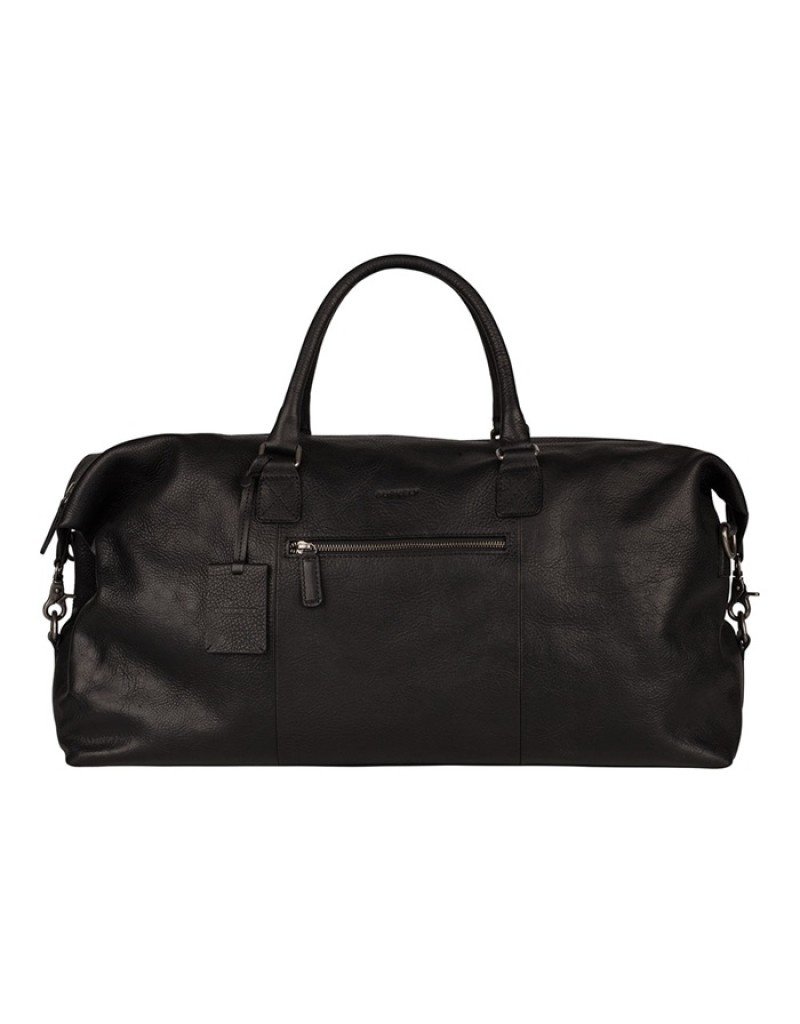 Burkely Grosse Leder Reisetasche Weekender Schwarz