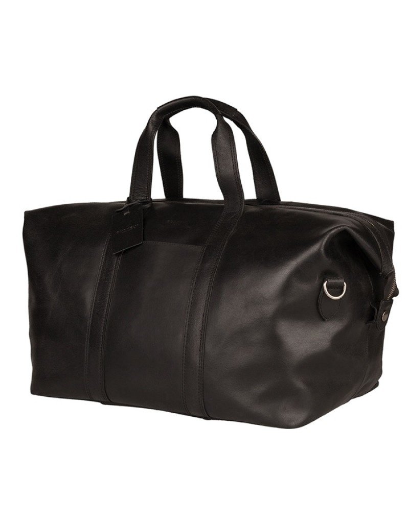 Burkely Basic Grosse Leder Reisetasche Weekender Schwarz