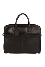 Burkely Basic 17 inch Leder Laptoptasche Arbeitstasche Schwarz