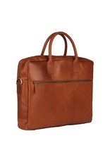 Burkely Basic 17 inch Leder Laptoptasche Arbeitstasche Cognac