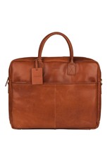 Burkely Basic 17 inch Leder Laptoptasche Arbeitstasche Cognac