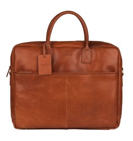 Burkely Basic 17 inch Leren Laptoptas Werktas Cognac