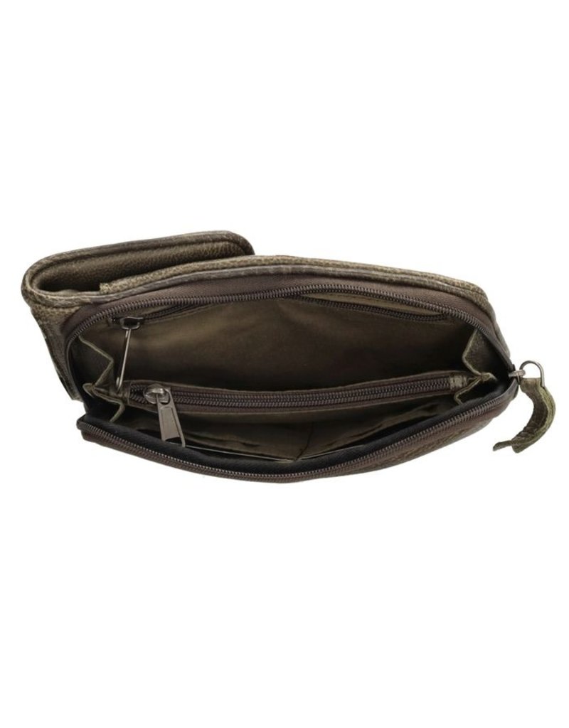 Hide & Stitches Leder Handytasche Geldbörse Olive