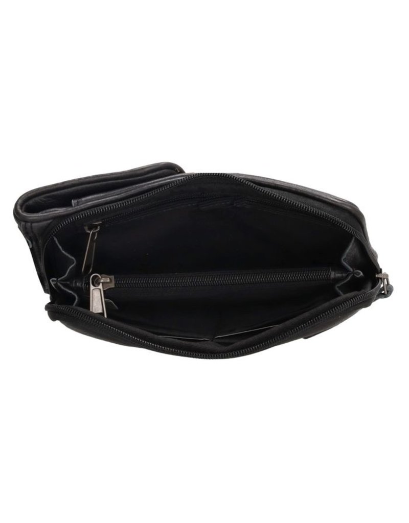 Hide & Stitches Leder Handytasche Geldbörse Schwarz