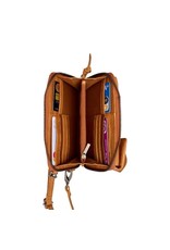 Burkely Leder Handytasche Geldbörse mit Handyfach Cognac