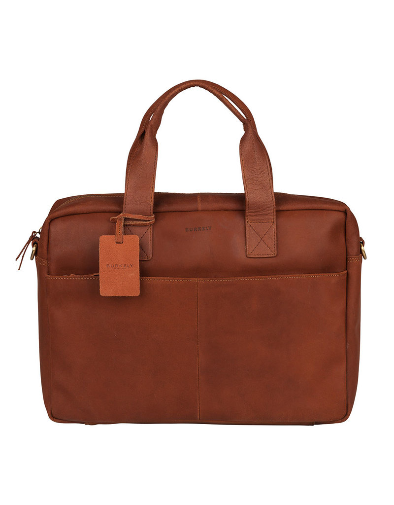 Burkely Basic 15.6 inch Leren Laptoptas Werktas Cognac