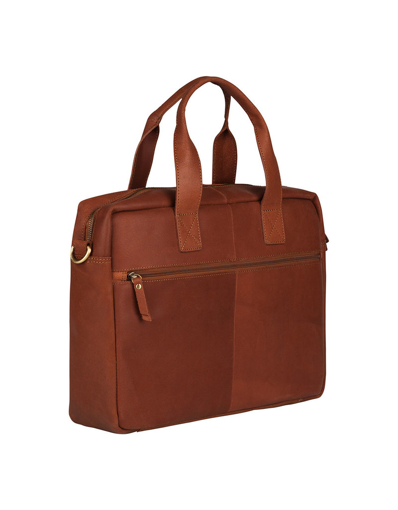 Burkely Basic 15.6 inch Leren Laptoptas Werktas Cognac