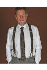 Sir Redman Luxuriöse Hosenträger mit  Lederschlaufen und Clips Paisley Braun