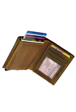 LD Rundleer Cardprotector Portemonnee met Muntvak – RFID Bescherming – Personaliseerbaar & Optionele Ketting