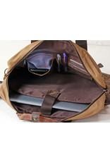 Scaramanga Herren Laptoptasche Arbeitstasche Büffelleder und Canvas