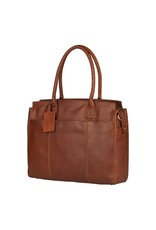 Burkely Damen Leder Laptoptasche Arbeitstasche Cognac