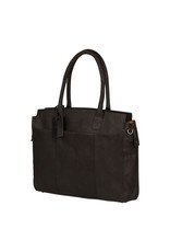 Burkely Damen Leder Laptoptasche Arbeitstasche Schwarz