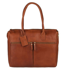 Burkely Leder Damen Laptoptasche Arbeitstasche Cognac