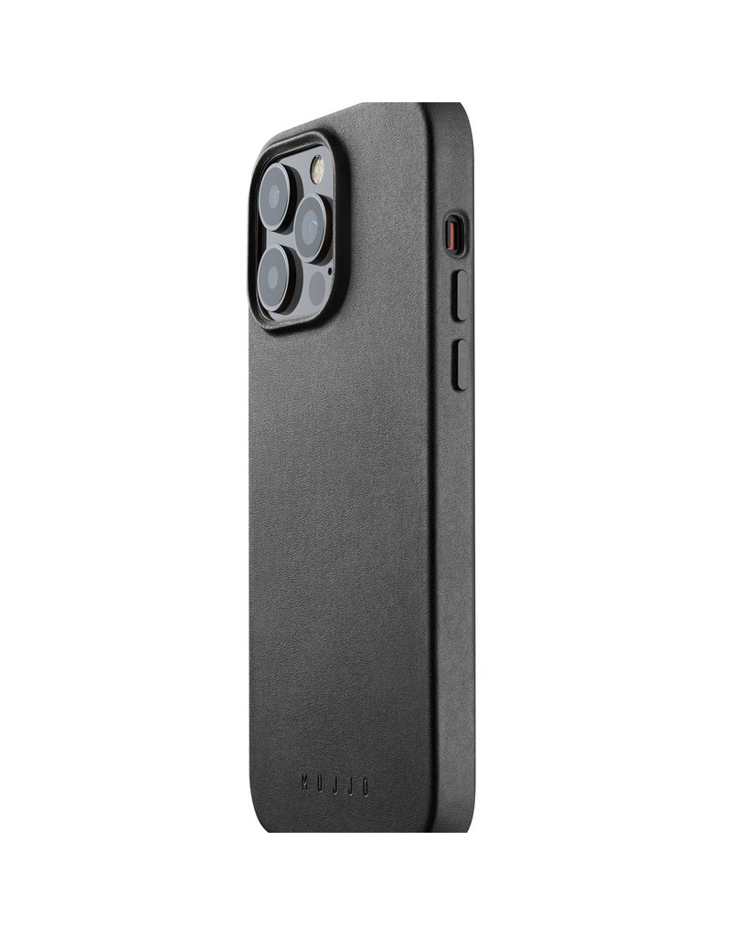 Mujjo Leren iPhone 14 Pro Max Hoes MagSafe Black