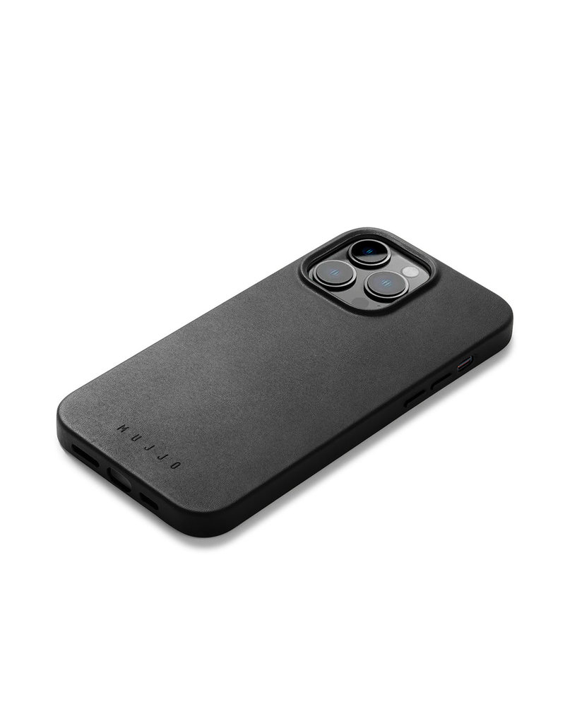 Mujjo Leder Handyhülle Für iPhone 14 Pro Max MagSafe Black