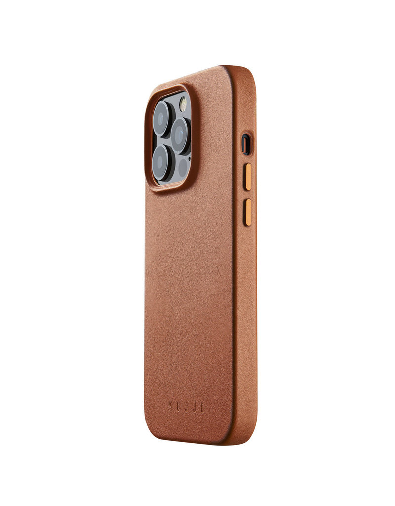 Mujjo Leder Handyhülle Für iPhone 14 Pro MagSafe Cognac