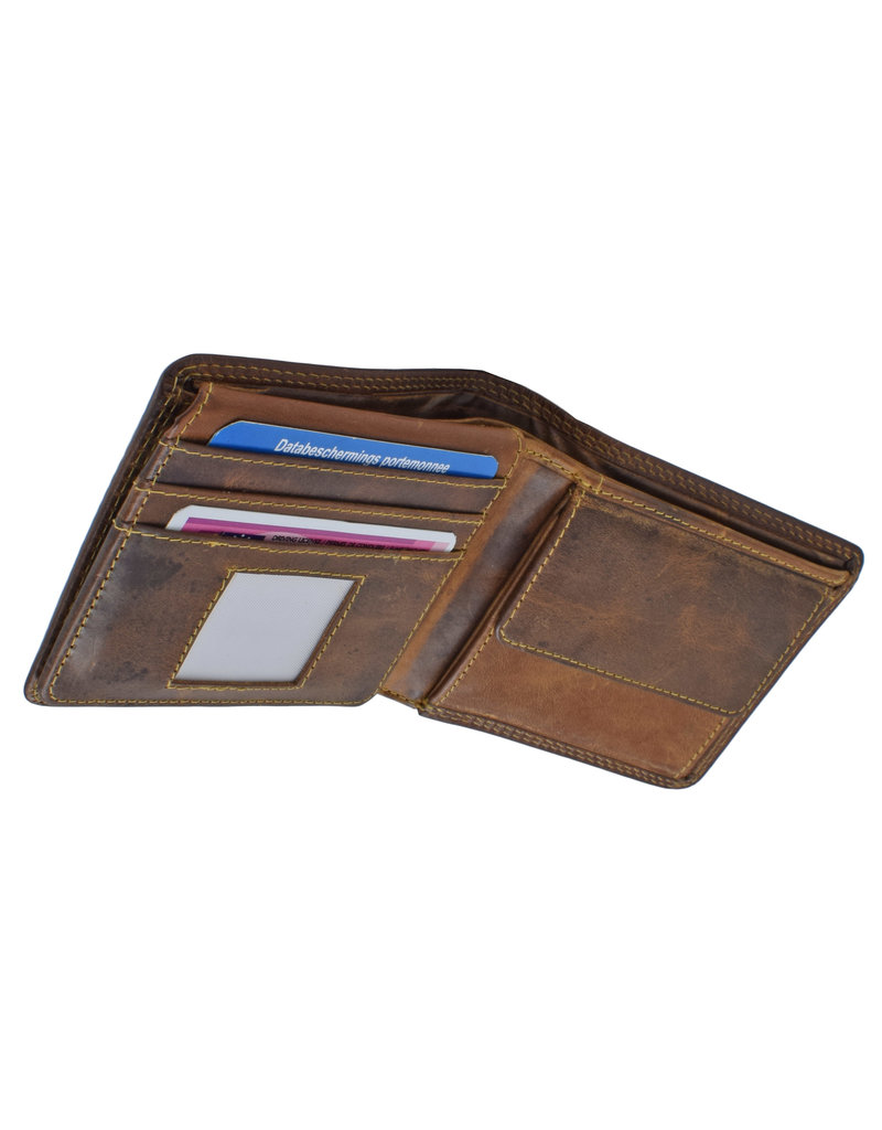 LD Leren Heren Portemonnee met Geheim Vak & RFID Bescherming – Rundleer, Personaliseerbaar