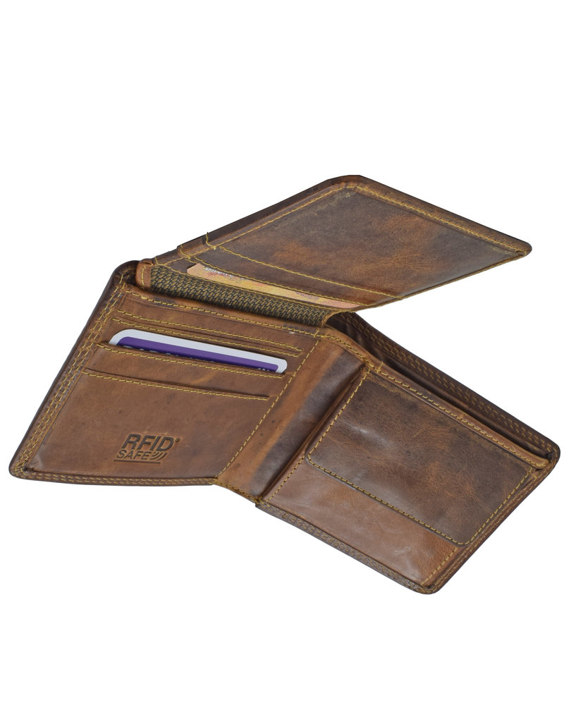 LD Herren Leder Geldbörse mit Geheimfach & RFID-Schutz – Hunterleder, Personalisierbar